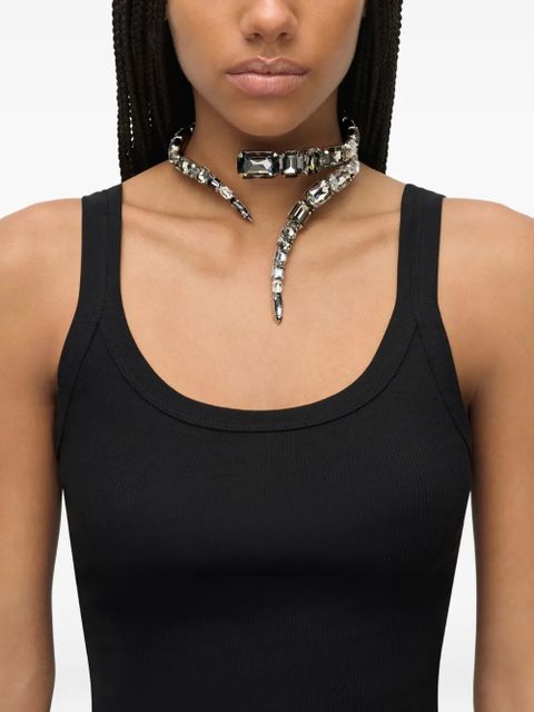 AREA crystal wrap choker necklace - Grey