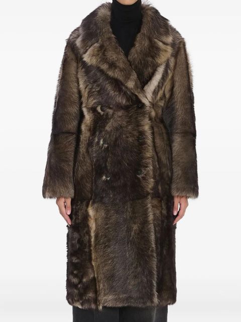 Yves Salomon double-breasted lamb fur coat - Grey - zdjęcie produktu nr 1