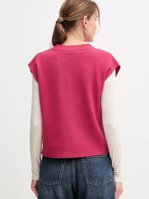 United Colors of Benetton kamizelka z dodatkiem wełny damski kolor różowy 126WD4033