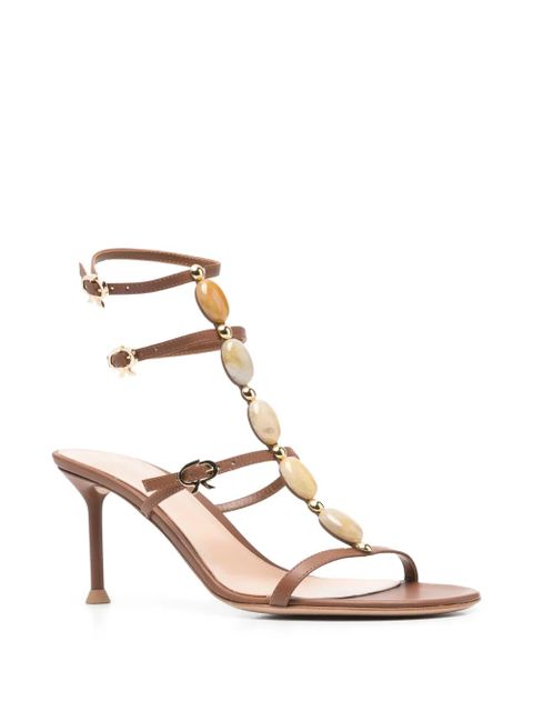 Gianvito Rossi stone-detail sandals - Brown - zdjęcie produktu nr 2