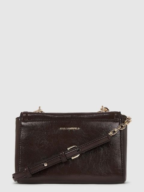 Karl Lagerfeld torebka skórzana K/AUTOGRAPH kolor bordowy A4W30106 - zdjęcie produktu nr 2