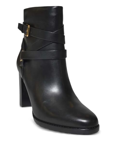 Lauren Ralph Lauren 83mm buckle-strap leather boots - Black