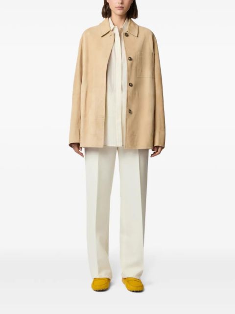 Tod's logo-patch leather jacket - Brown