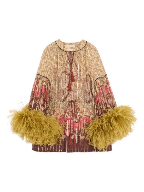 Valentino Garavani feather paisley-motif blouse - Neutrals - zdjęcie produktu nr 1