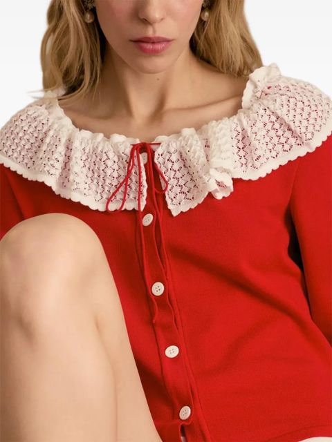 Sleeper Malena lace-collar cardigan - Red - zdjęcie produktu nr 2