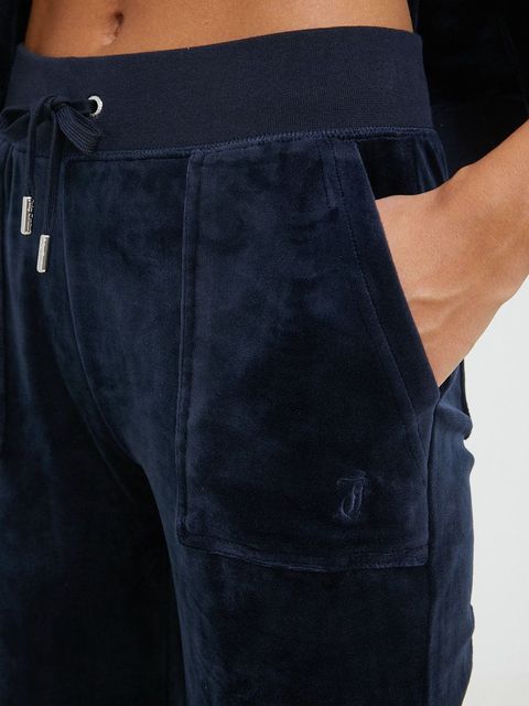 Juicy Couture spodnie dresowe damskie kolor granatowy gładkie