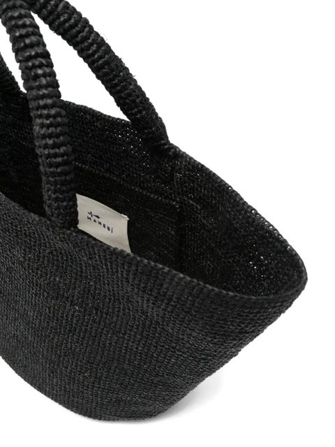 Manebi Panier raffia tote bag - Black
