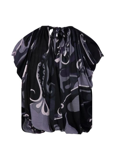 PUCCI tie-fastening printed top - Black - zdjęcie produktu nr 2