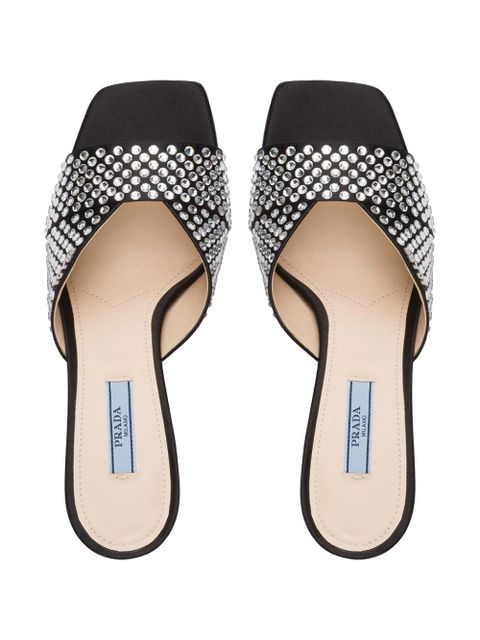Prada crystal-embellished sandals - Black