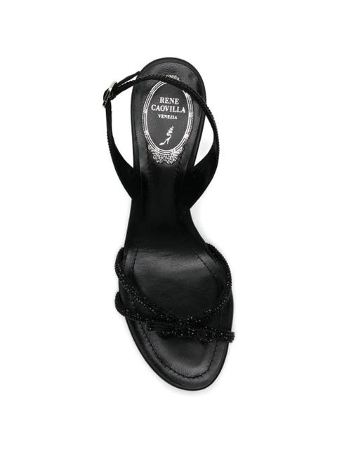 René Caovilla 80mm embellished sandals - Black