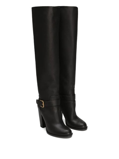 Dolce & Gabbana leather knee-high boots - Black - zdjęcie produktu nr 2