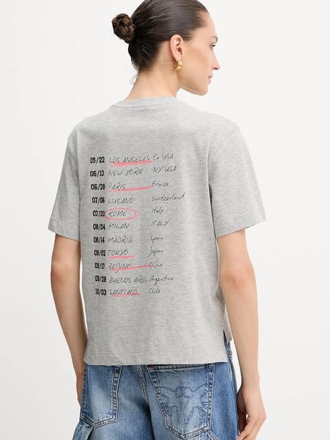 Guess t-shirt bawełniany damski kolor szary W5YI07 I3Z14 - zdjęcie produktu nr 1