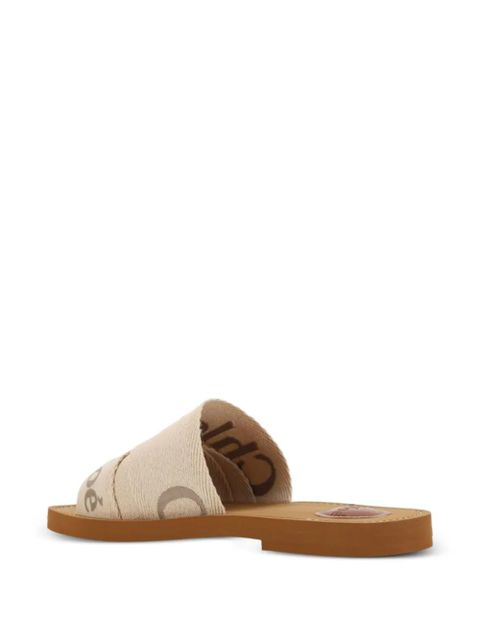 Chloé Woody logo-print sandals - Neutrals