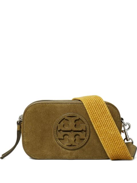 Tory Burch Miller logo-plaque suede crossbody mini bag - Brown - zdjęcie produktu nr 1