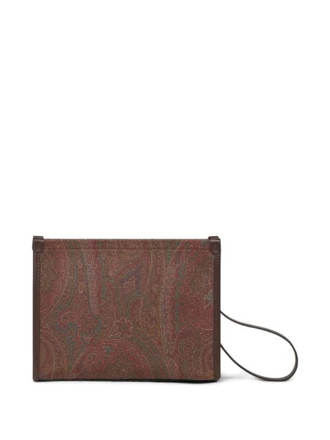 ETRO x Agostino Iacurci embroidered clutch bag - Brown