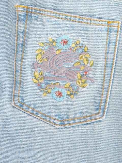 ETRO logo-embroidery straight-leg jeans - Blue
