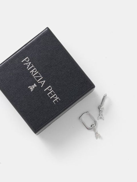 Patrizia Pepe kolczyki damskie metalowe z cyrkonią - zdjęcie produktu nr 1