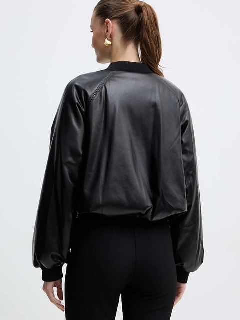 Pinko kurtka bomber kolor czarny zimowa 105372 A2P4