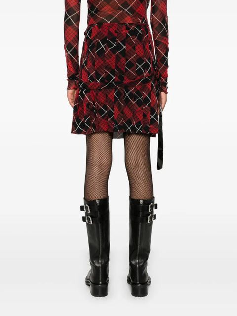 Jean Paul Gaultier plaid-check mini skirt - Red
