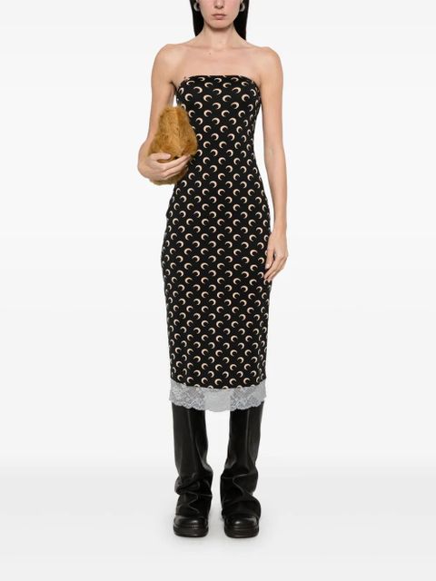 Marine Serre Crescent Moon jersey midi dress - Black - zdjęcie produktu nr 2