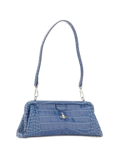 Vivienne Westwood Jane crocodile-effect shoulder bag - Blue