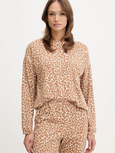 United Colors of Benetton piżama damska kolor brązowy 32QH3P04E