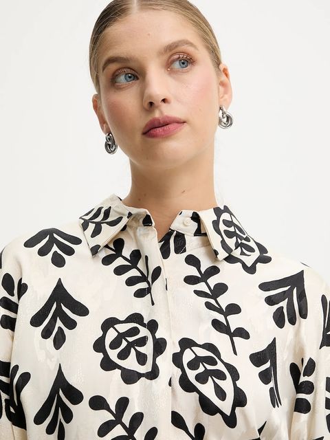 Answear.LAB koszula damska kolor czarny relaxed z kołnierzykiem klasycznym