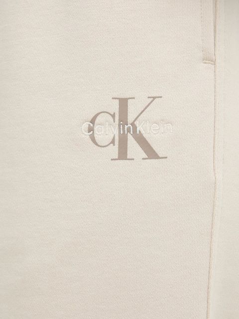 Calvin Klein Jeans spodnie dresowe damskie kolor beżowy gładkie LV047B235G