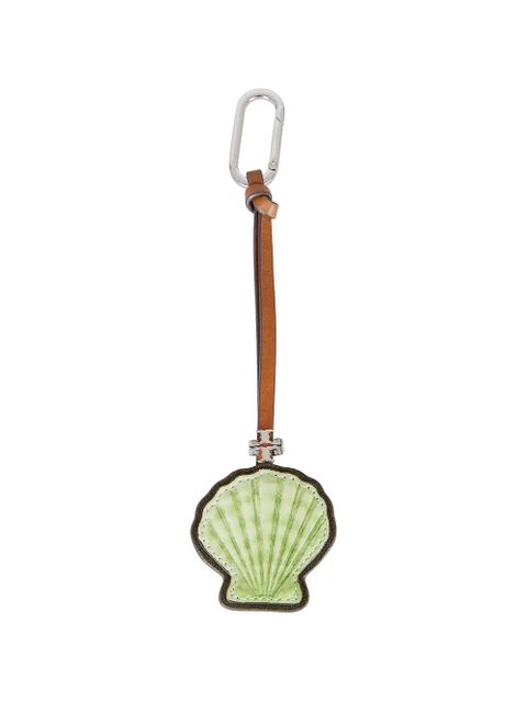 Tory Burch shell-motif leather keyring - Green - zdjęcie produktu nr 1