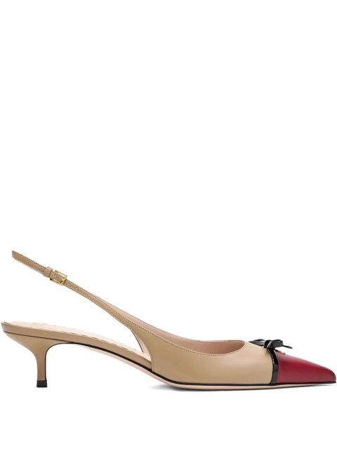 Valentino Garavani 60mm slingback bow pumps - Brown - zdjęcie produktu nr 1