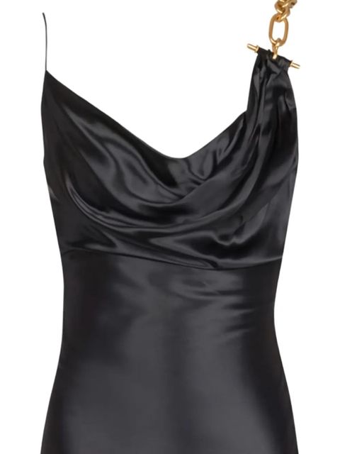Balmain chain-detail satin dress - Black - zdjęcie produktu nr 2