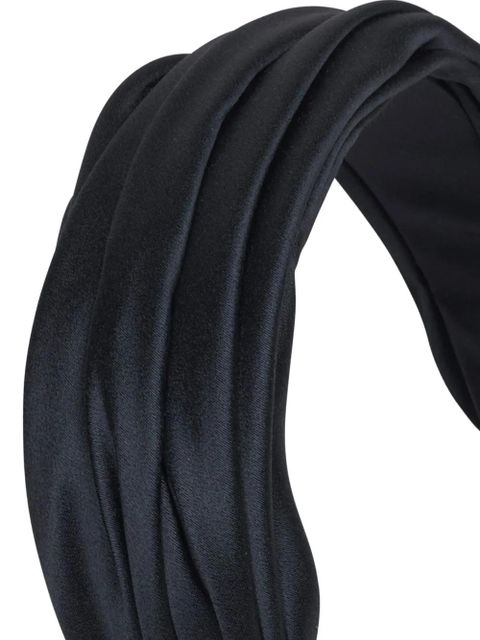 Jennifer Behr pleated silk headband - Black
