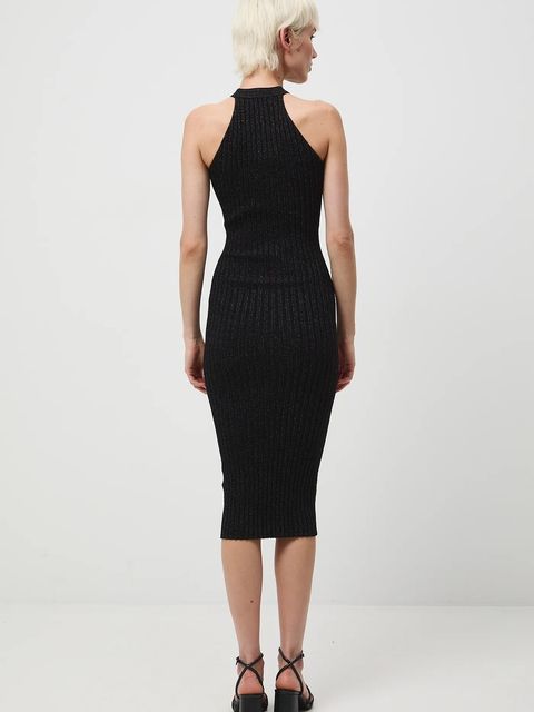 Medicine sukienka kolor srebrny midi dopasowana