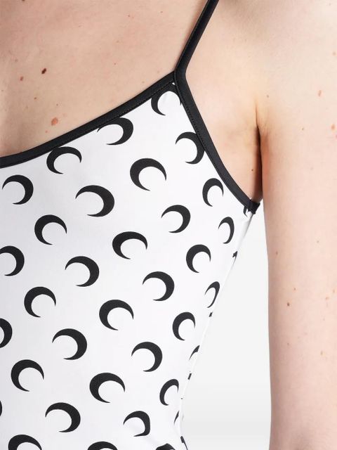 Marine Serre All-Over Moon mini dress - White