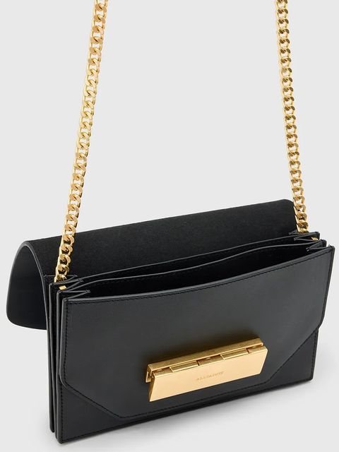 AllSaints torebka skórzana ETTA kolor czarny W339XD