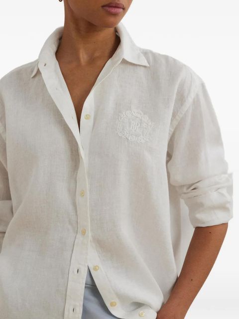 Lauren Ralph Lauren embroidered-logo button-up shirt - White
