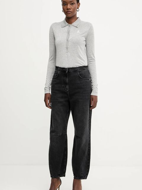 Patrizia Pepe t-shirt damskie kolor szary lekki 8K0320 K128