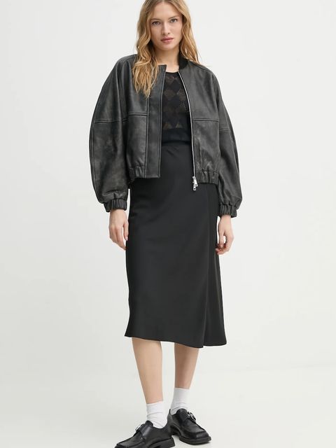 AERON top z domieszką lnu KISMET kolor czarny TO479561 - zdjęcie produktu nr 2