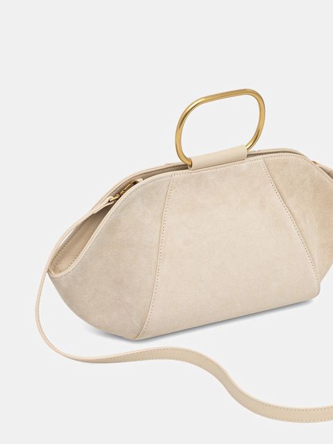 Twinset torebka zamszowa kolor beżowy 261TB7090