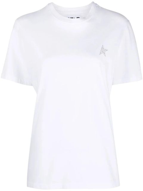 Golden Goose glitter-logo cotton T-shirt - White - zdjęcie produktu nr 1