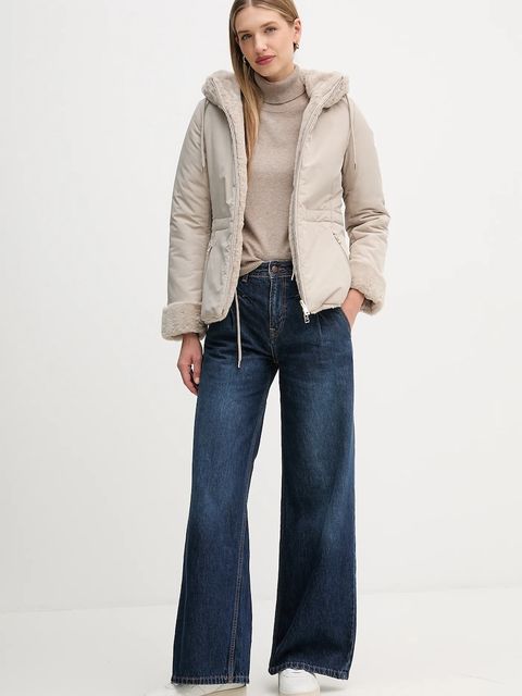 Geox kurtka dwustronna KAULA kolor szary przejściowa W5622E TC197