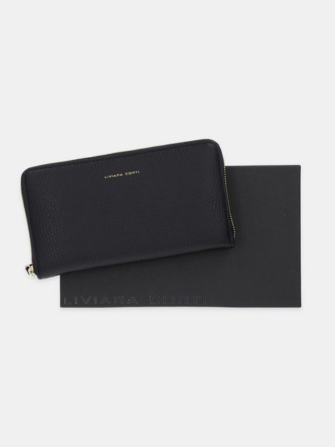 Liviana Conti portfel skórzany damski kolor czarny A5WB55