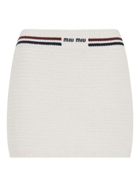 Miu Miu knitted mini skirt - White - zdjęcie produktu nr 1