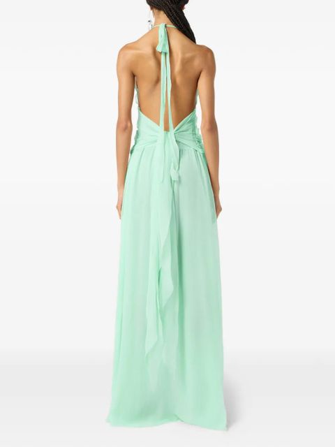 Blumarine ruffled georgette dress - Green