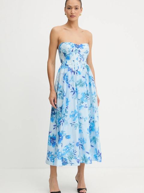 Bardot sukienka kolor niebieski midi rozkloszowana 58164DB4 - zdjęcie produktu nr 1