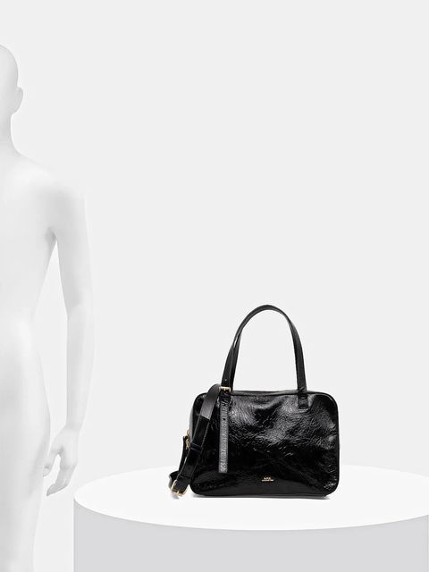 A.P.C. torebka skórzana sac virginie box kolor czarny PXCCK.F67017