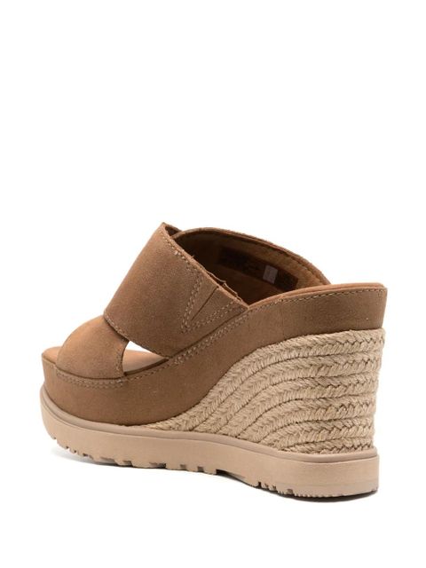 UGG braided wedge-heel sandals - Brown