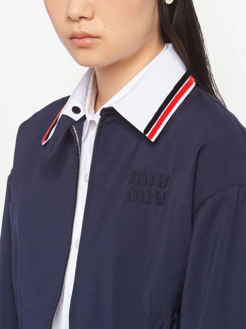 Miu Miu logo-embossed stud earrings - White