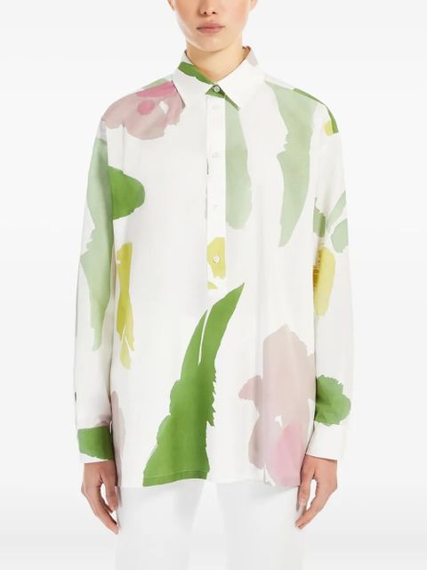 Max Mara Verace abstract-print long-sleeve shirt - White - zdjęcie produktu nr 2