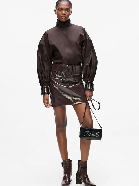 Karl Lagerfeld bluzka damska kolor brązowy gładka A4W11013 - zdjęcie produktu nr 2